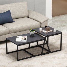 Hanah Home Mesa de Centro Antracita con Estantes